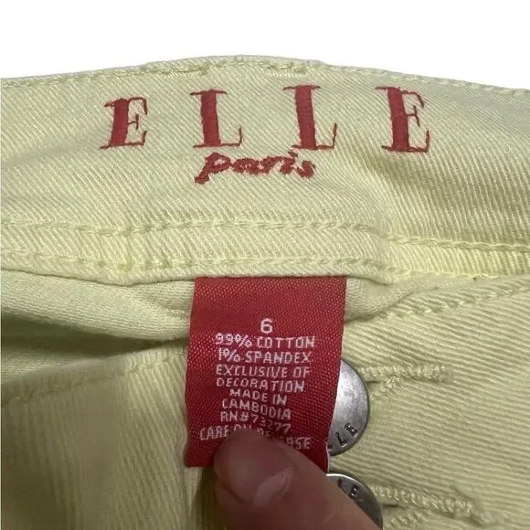 🔥5/20🔥 Elle Paris Crop pants Sz 6 Yellow - Picture 3 of 7